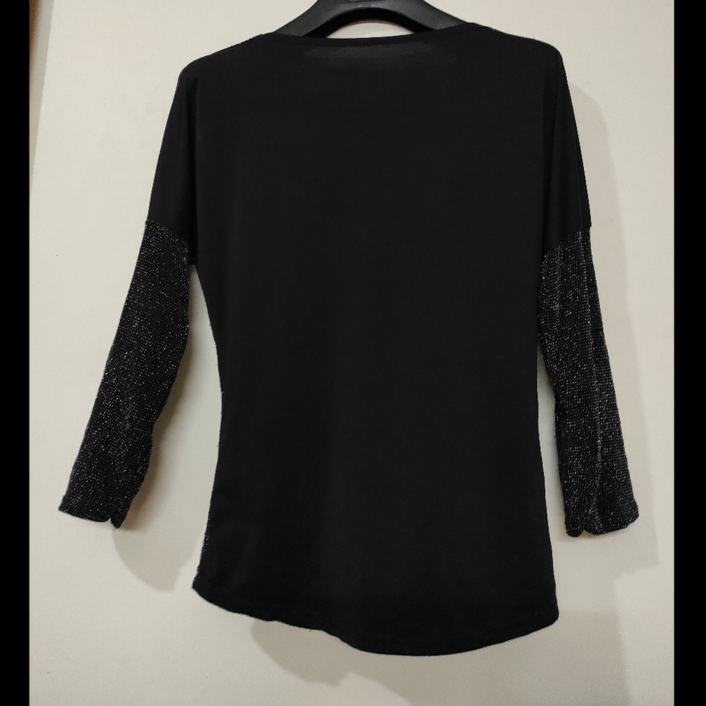 BLACK SHIMMER TOP - Picture 6 of 7
